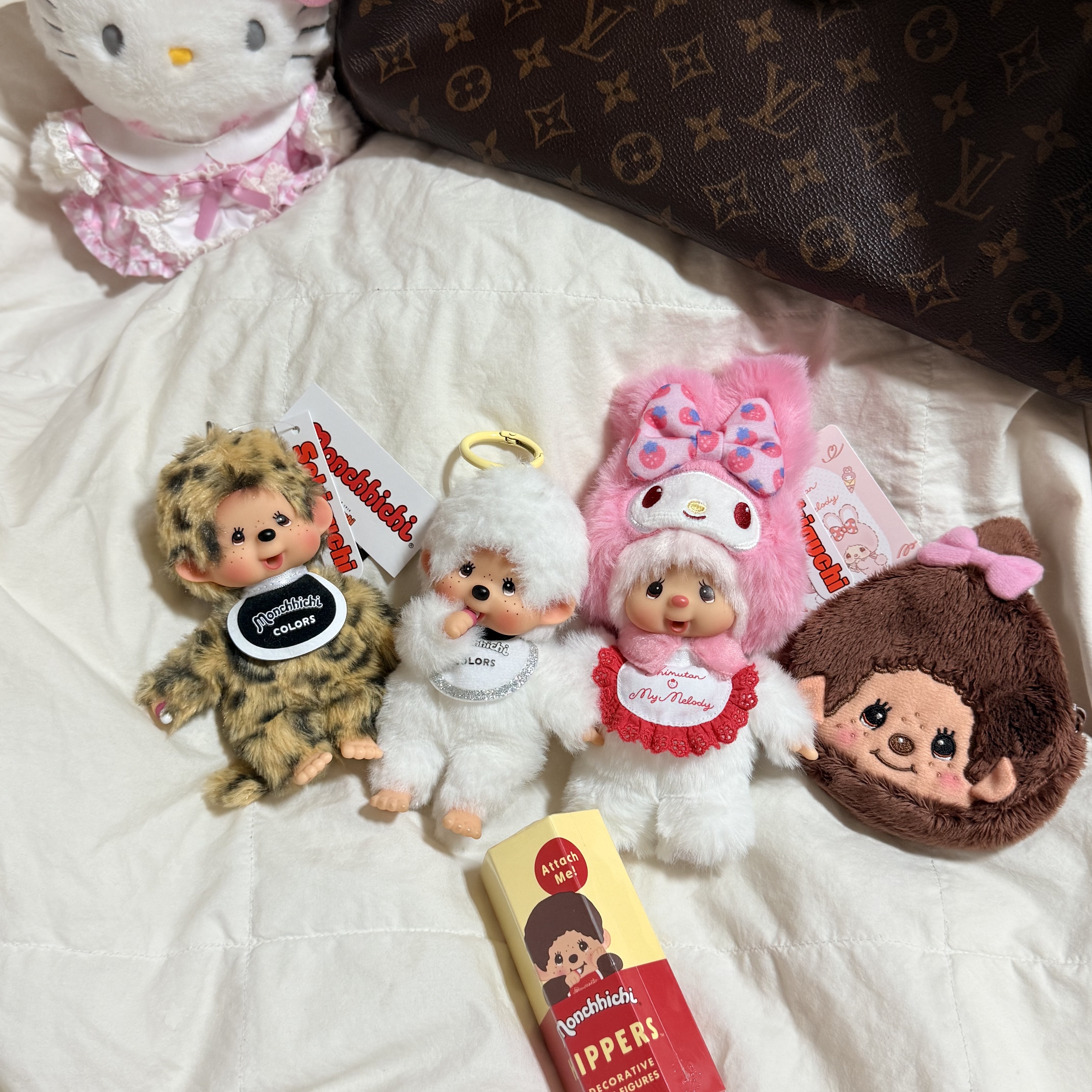 Monchhichi Colors Keychain Leopard Print 착용 스타일 - 2