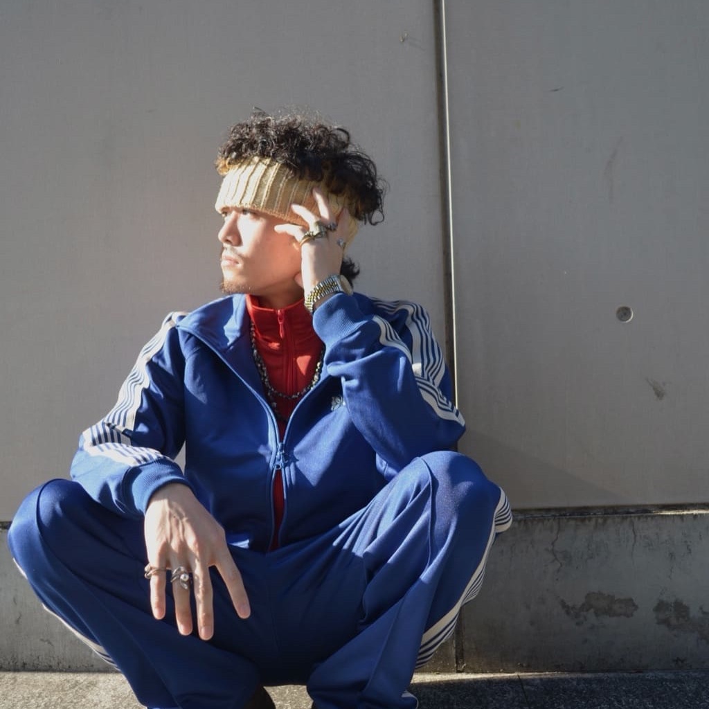 Needles Track Jacket Poly Smooth Royal 착용 스타일 - 1