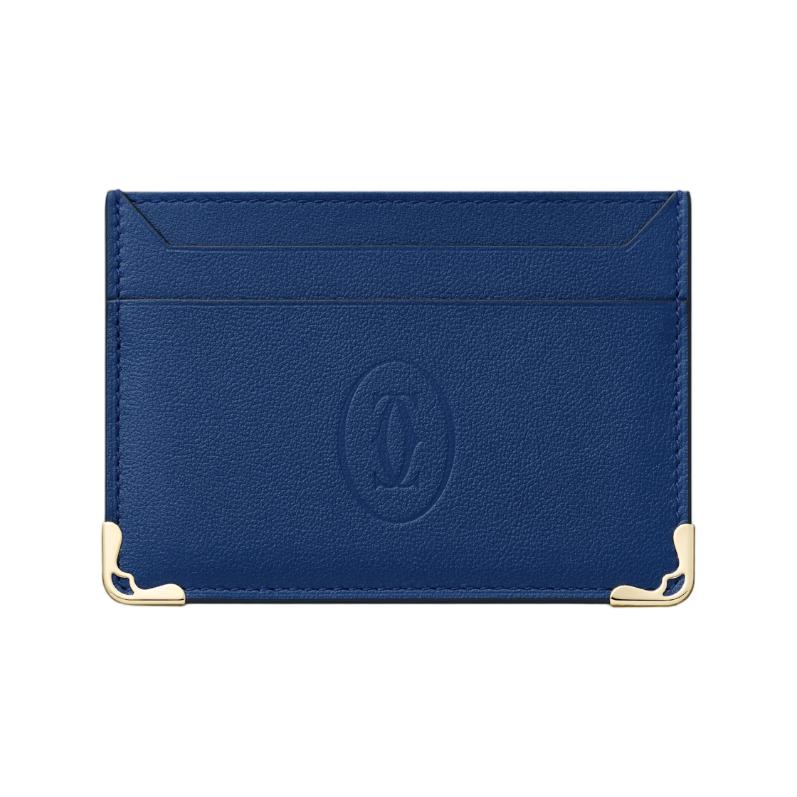 L3002380 Cartier Must De Cartier Double Card Holder Calfskin Gold Deep Blue