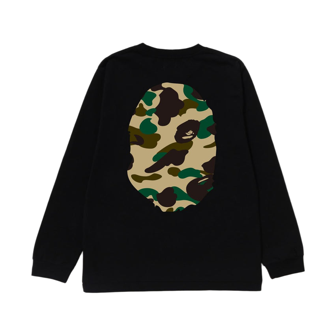 (키즈) 베이프 퍼스트 카모 빅 에이프 헤드 롱슬리브 티셔츠 블랙 옐로우((Kids) BAPE 1st Camo Big Ape Head Long Sleeve T-Shirt Black Yellow) - 2