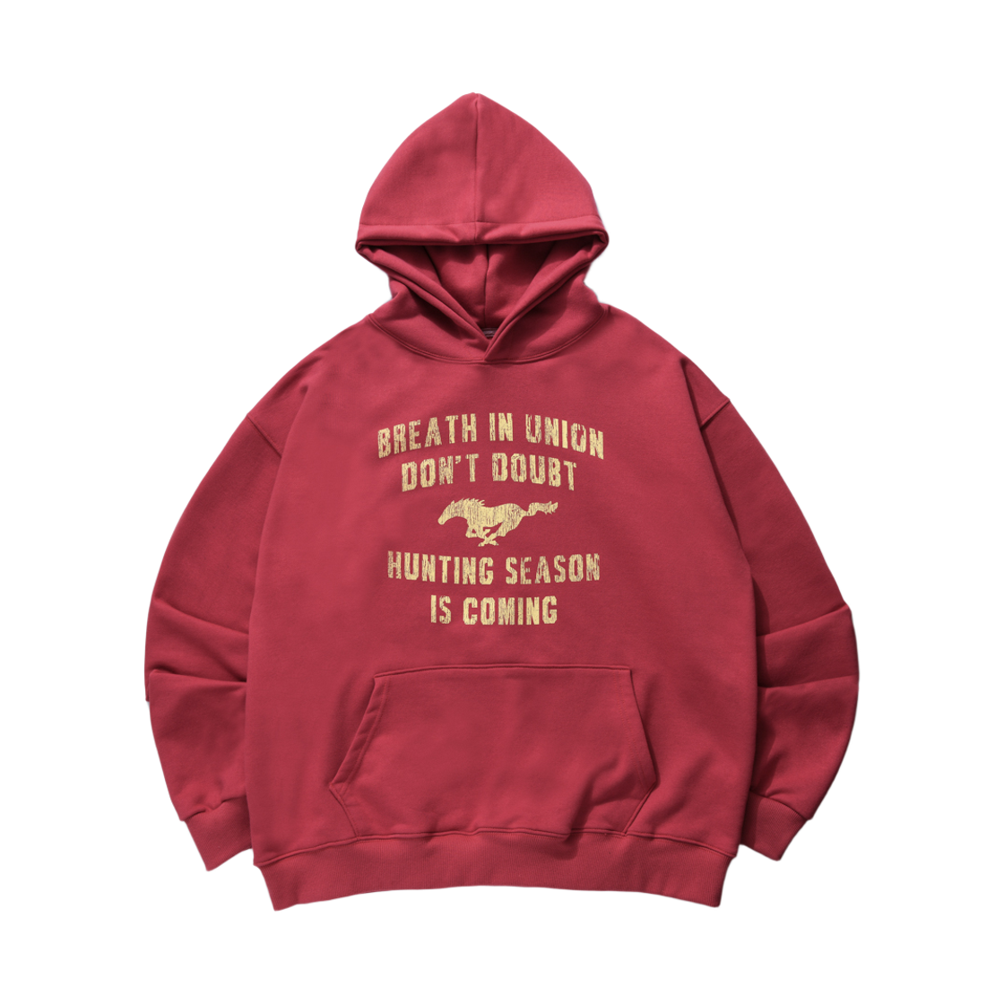 아모우 빈티지 홀스 후디 코랄 레드(AMOU Vintage Horse Hoodie Coral Red)