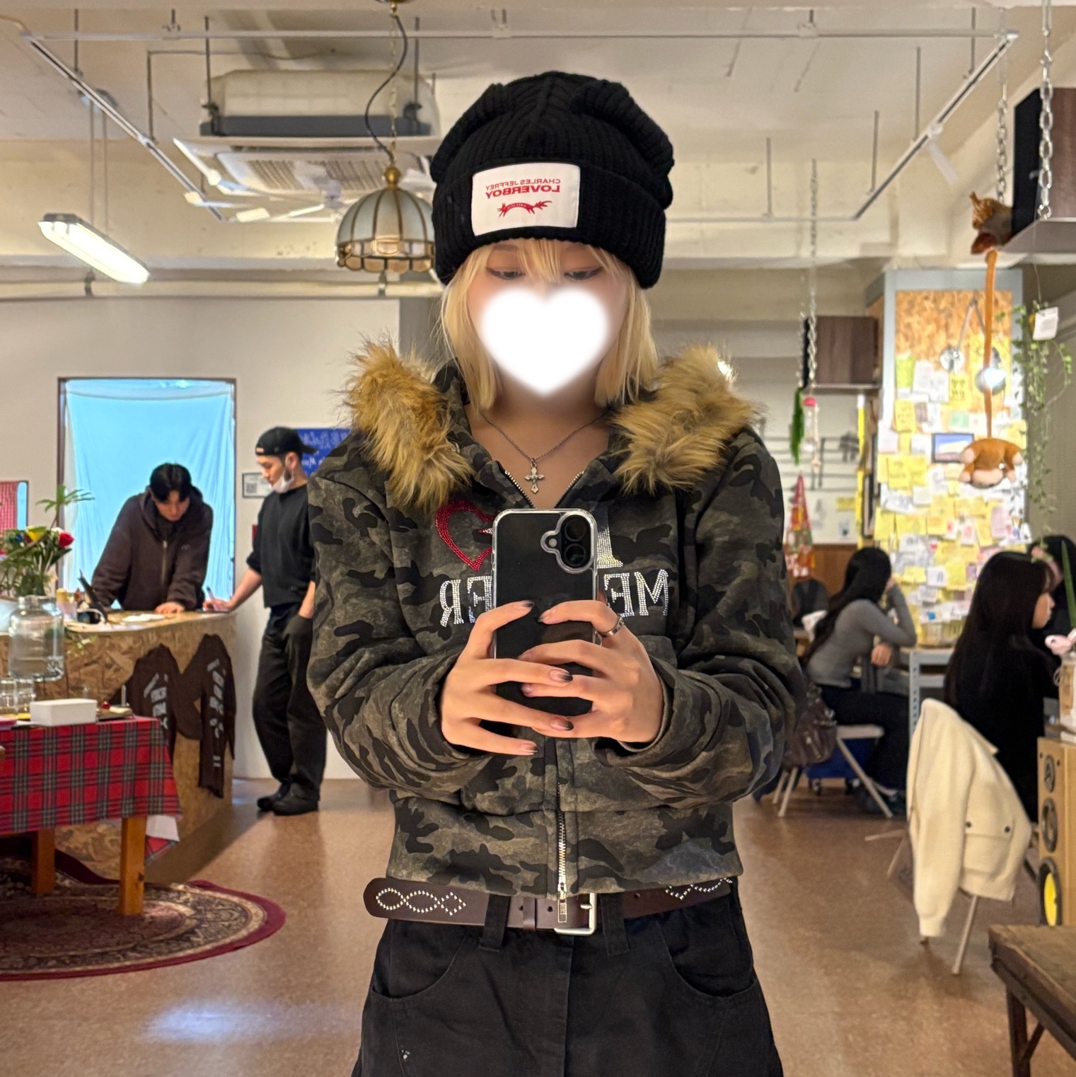 Charles Jeffrey Loverboy Chunky Ears Beanie Black 착용 스타일