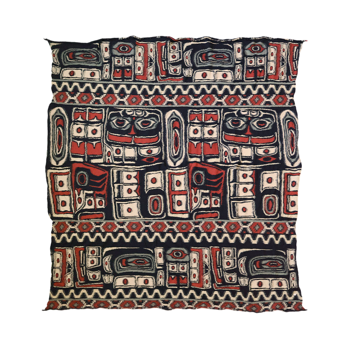 K2511XM563 Kapital Felted Wool Alaska-Raven Blanket Orange