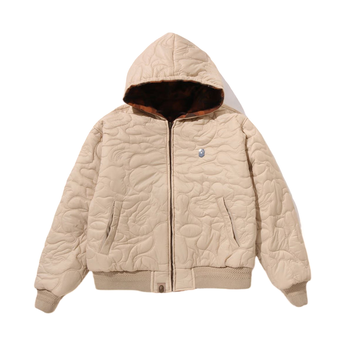 베이프 솔리드 퍼스트 카모 리버시블 샤크 집 헤비 자켓 베이지(BAPE Solid 1st Camo Reversible Shark Zip Heavy Jacket Beige) - 4