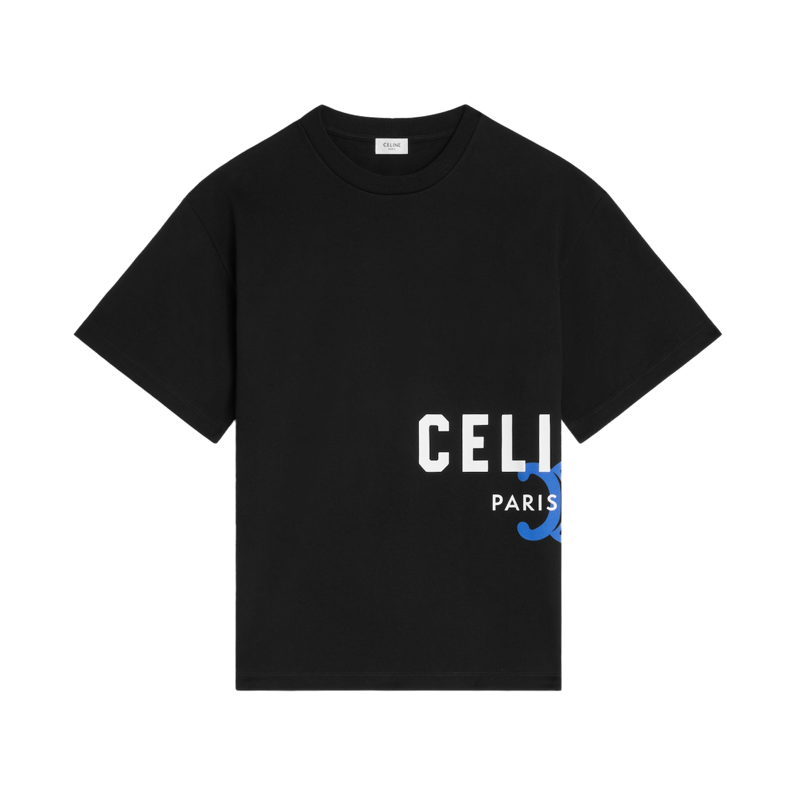 셀린느 코튼 저지 티셔츠 블랙 화이트(Celine Cotton Jersey T-Shirt Black White)