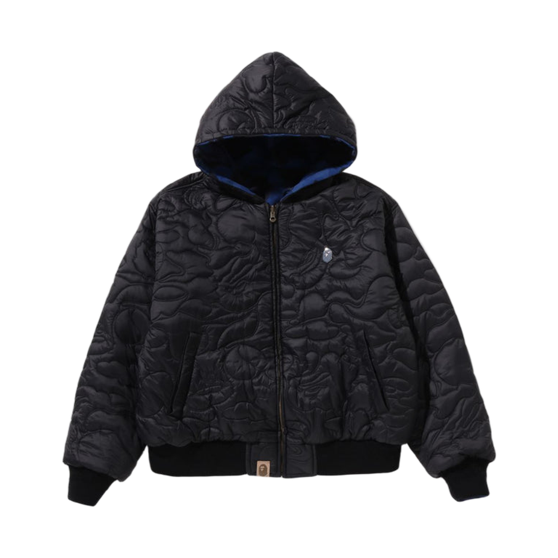 베이프 솔리드 퍼스트 카모 리버시블 샤크 집 헤비 자켓 차콜(BAPE Solid 1st Camo Reversible Shark Zip Heavy Jacket Charcoal) - 4