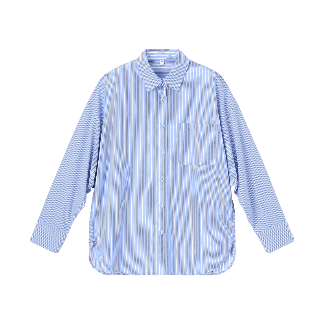 359501-63 (W) GU Dolman Sleeve Striped Shirt Blue