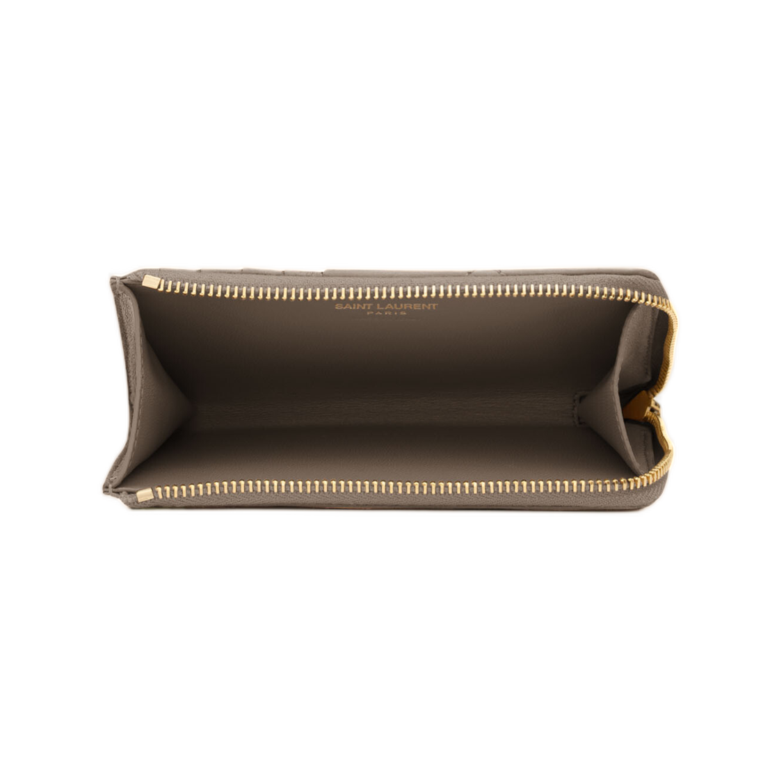 생로랑 카산드라 비쥬 집 카드 케이스 그레인 드 뿌드르 레더 라이트 토프(Saint Laurent Cassandre Bijou Zip Card Case in Grain De Poudre Leather Light Taupe) - 3