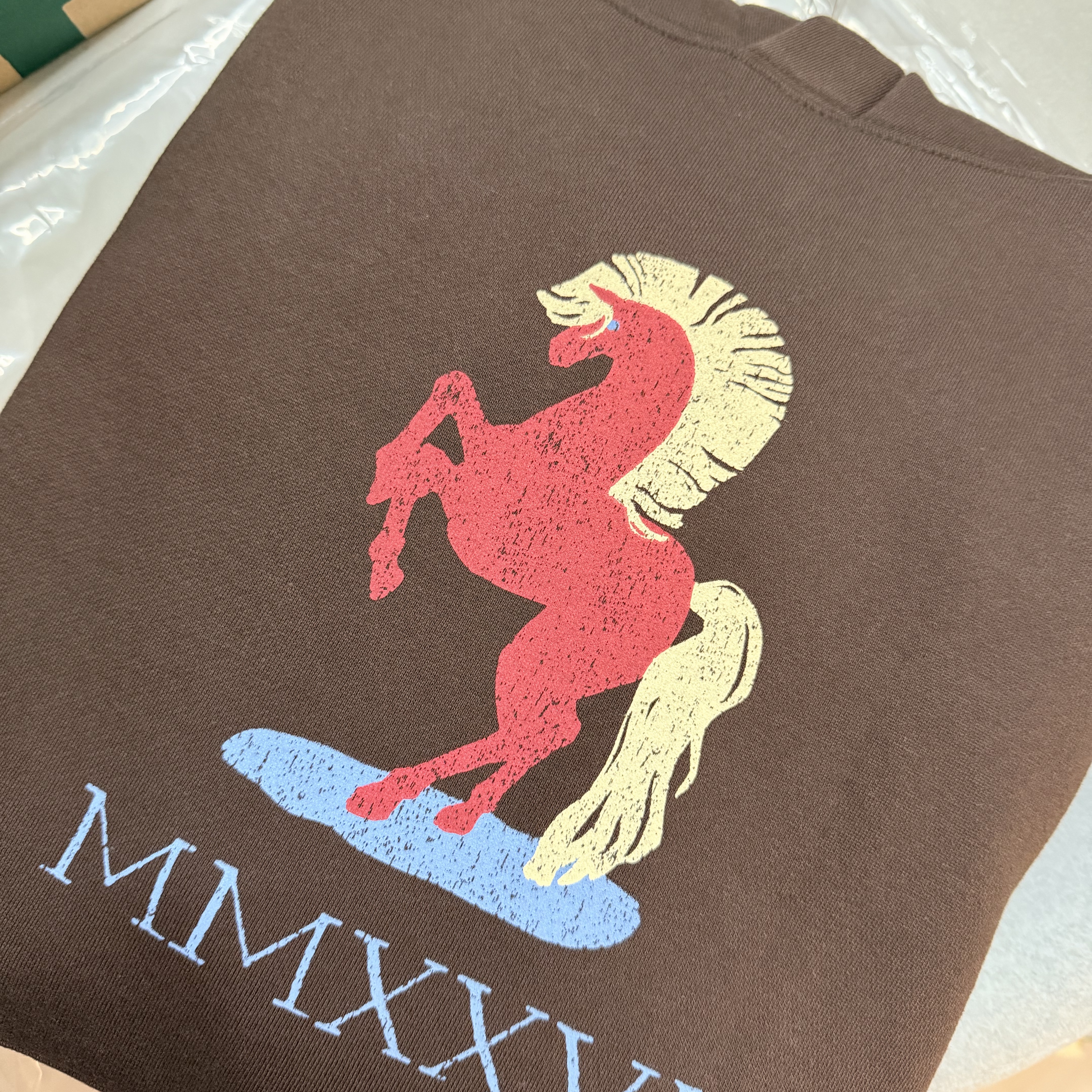 IAB Studio Red Horse Hoodie Brown 착용 스타일 - 2