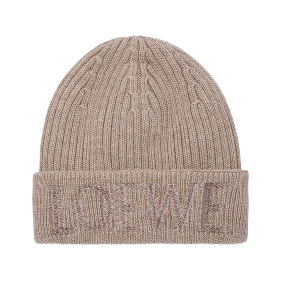 (W) 로에베 울 비니 다크 베이지((W) Loewe Beanie in Wool Dark Beige)