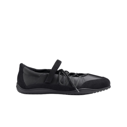 357744-09 (W) GU Lace Up Ballet Sneakers Black