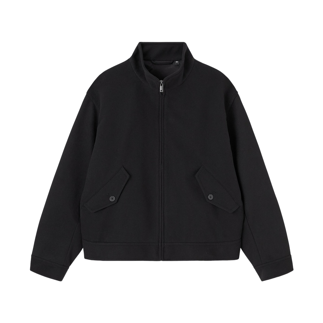 357376-09 GU Cozy Melton Stand Zip Up Jacket Black