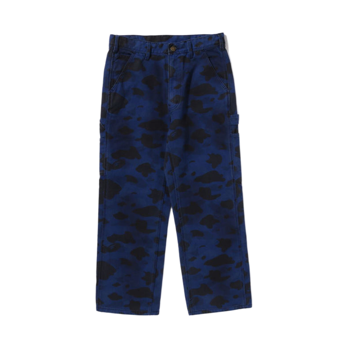 베이프 솔리드 퍼스트 카모 가먼트 다이드 릴렉스드 핏 워크 팬츠 네이비(BAPE Solid 1st Camo Garment Dyed Relaxed Fit Work Pants Navy)