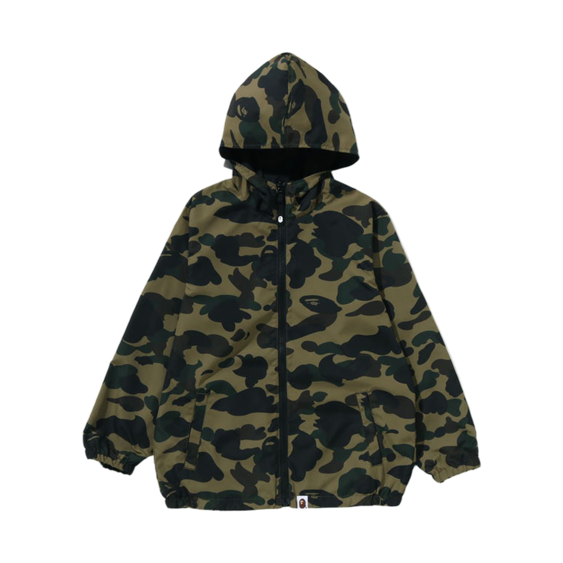 (키즈) 베이프 퍼스트 카모 리버시블 후드 자켓 그린((Kids) BAPE 1st Camo Reversible Hoodie Jacket Green) - 1