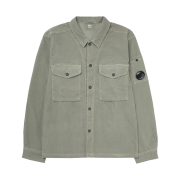 C.P. Company Corduroy Lens Buttoned Overshirt Fungi Grey - 25FW