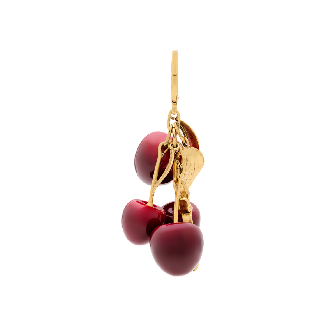 생로랑 카산드라 체리 백 참 레진 앤 메탈 버건디 골드(Saint Laurent Cassandre Cherry Bag Charm in Resin and Metal Burgundy Gold) - 2