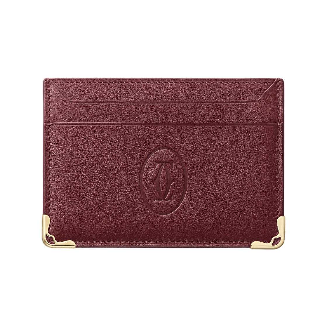 L3002096 Cartier Must De Cartier Double Card Holder Calfskin Gold Burgundy
