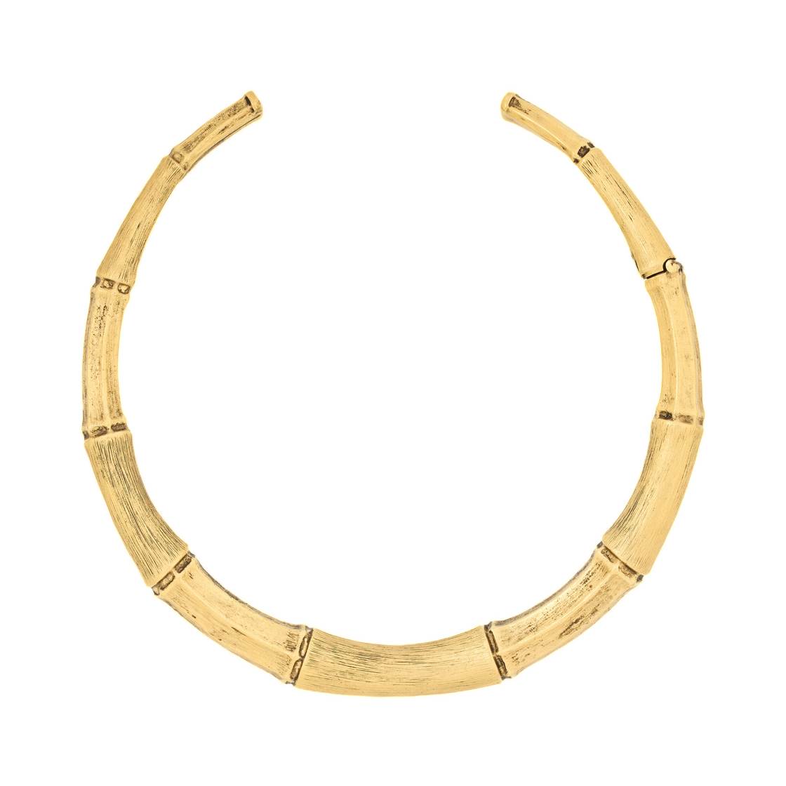 생로랑 뱀부 토크 네클리스 메탈 라이트 패티네이티드 골드(Saint Laurent Bamboo Torc Necklace in Metal Light Patinated Gold) - 1