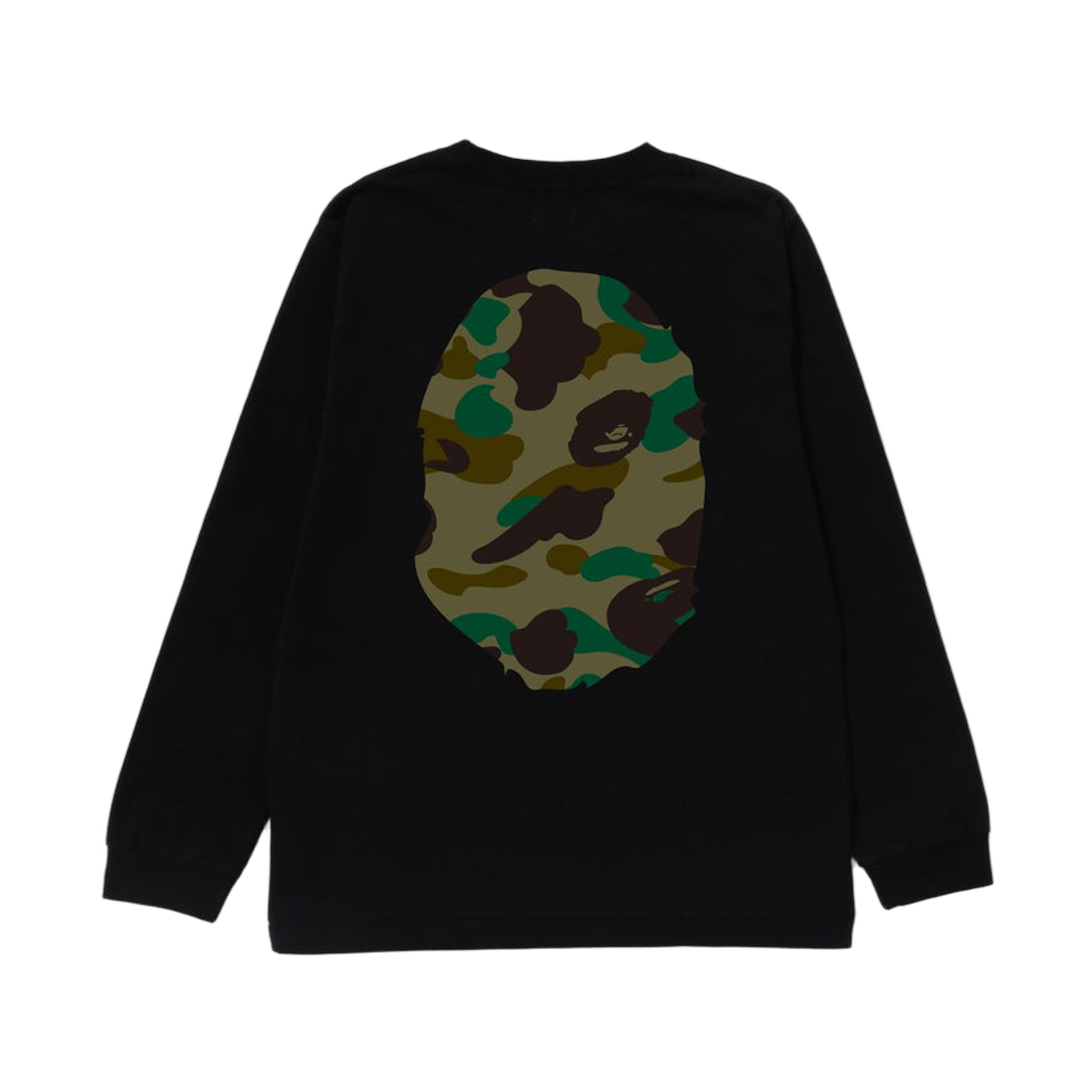 (키즈) 베이프 퍼스트 카모 빅 에이프 헤드 롱슬리브 티셔츠 블랙 그린((Kids) BAPE 1st Camo Big Ape Head Long Sleeve T-Shirt Black Green) - 2
