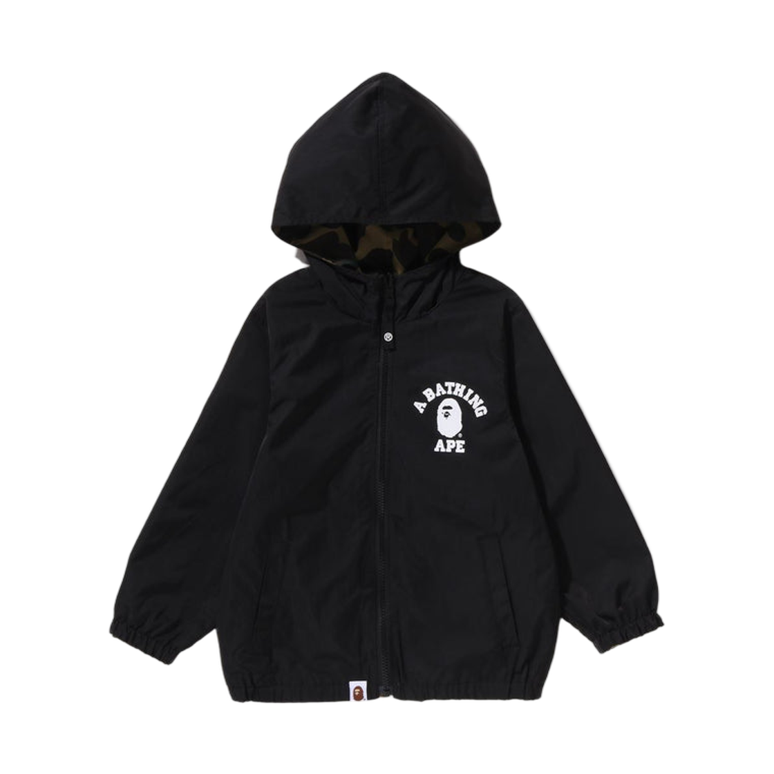 (키즈) 베이프 퍼스트 카모 리버시블 후드 자켓 그린((Kids) BAPE 1st Camo Reversible Hoodie Jacket Green) - 3