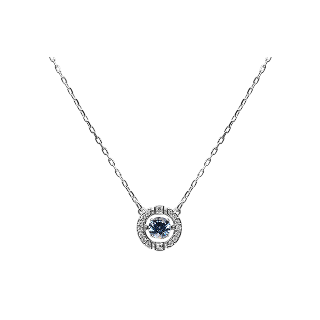 5279425 [20% 쿠폰] (W) Swarovski Sparkling Dance Necklace Blue Rhodium Plated