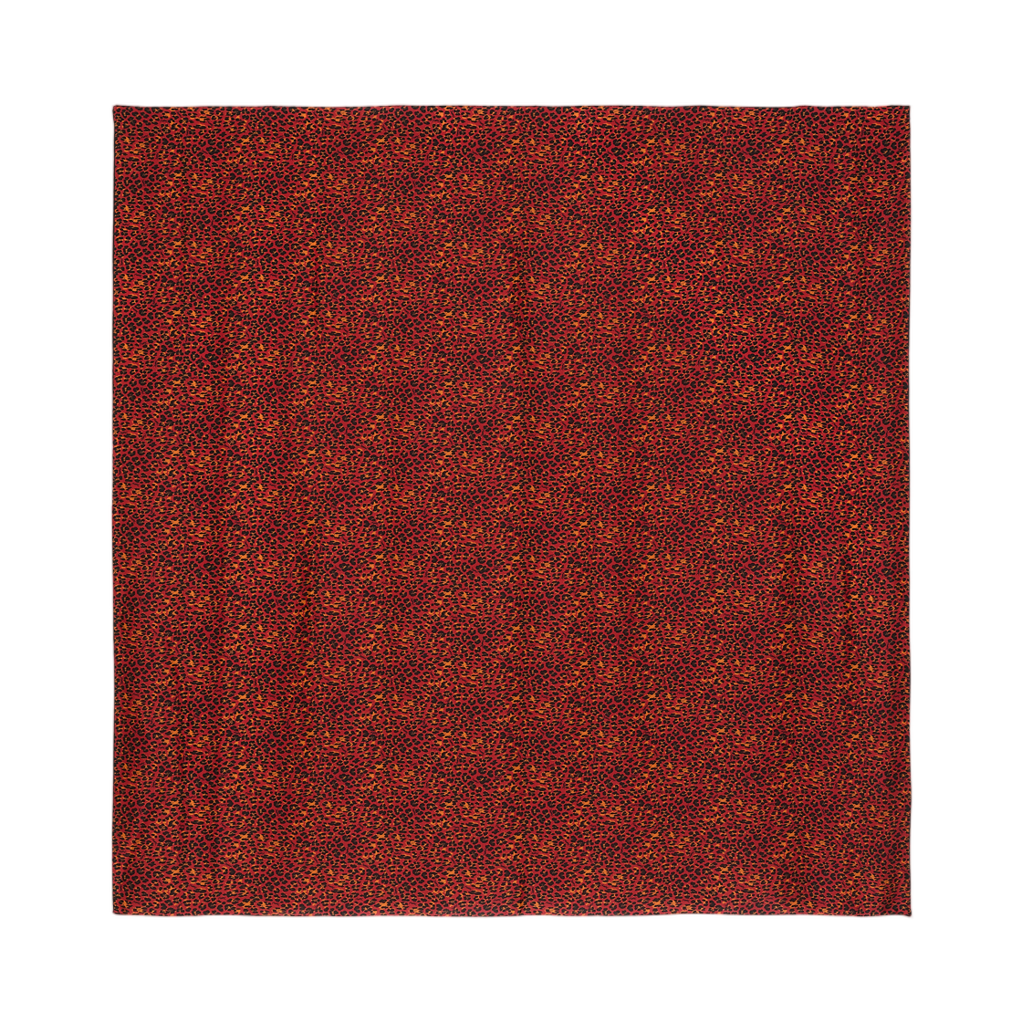 생로랑 스퀘어 스카프 레오파드 실크 샤르뫼즈 레드 오렌지(Saint Laurent Square Scarf in Leopard Silk Charmeuse Red Orange) - 1