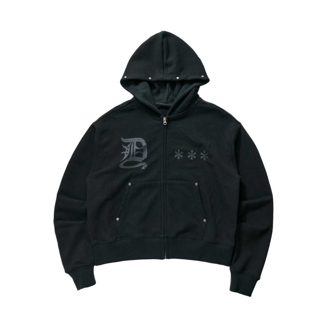 아모우 디스타 후드집업 블랙(AMOU D-Star Hoodie Zip Up Black)