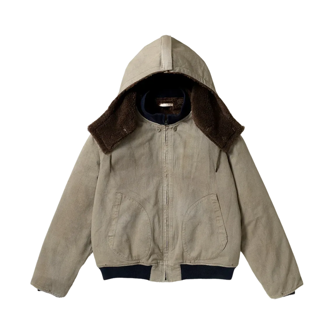 아프레쎄 빈티지 WW2 US 네이비 덱 후드 자켓 베이지 - 26SS(A.Presse Vintage WW2 US Navy Deck Hooded Jacket Beige - 26SS)