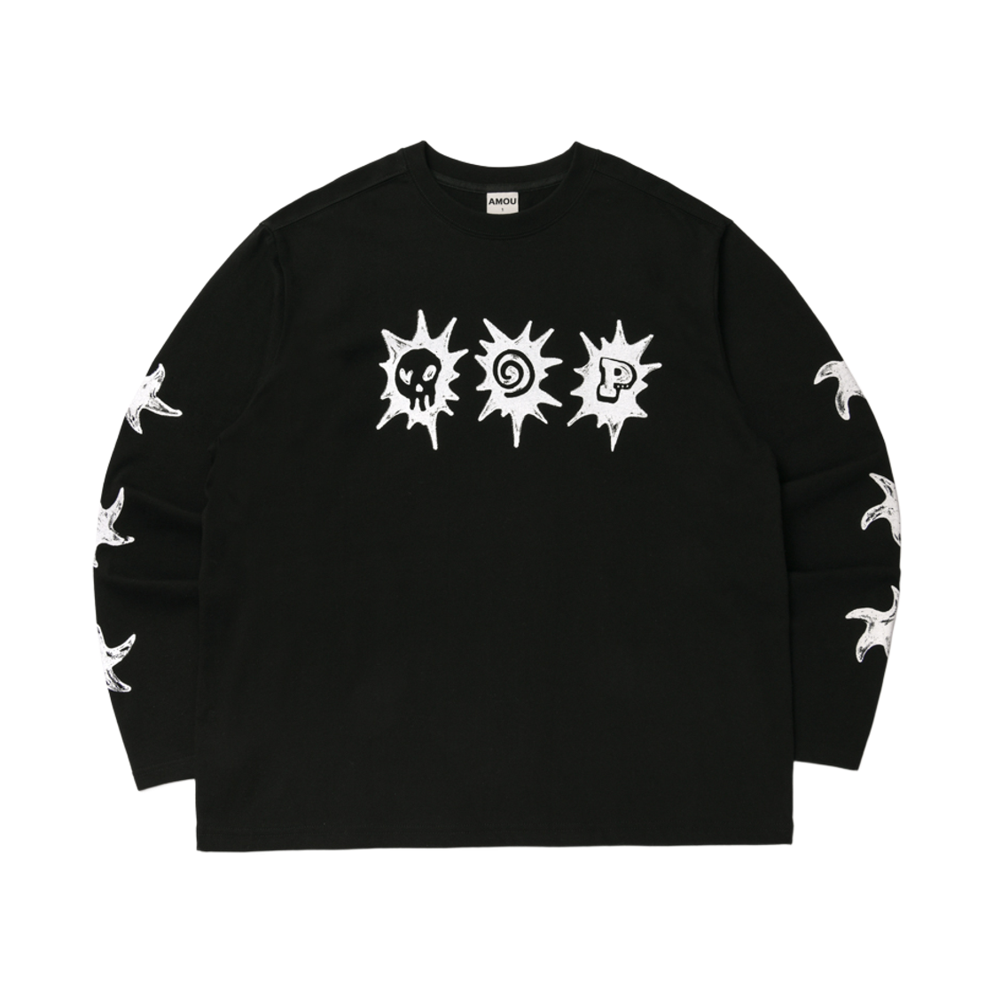 아모우 3스팟 롱슬리브 블랙(AMOU 3Spot Long Sleeve Black)