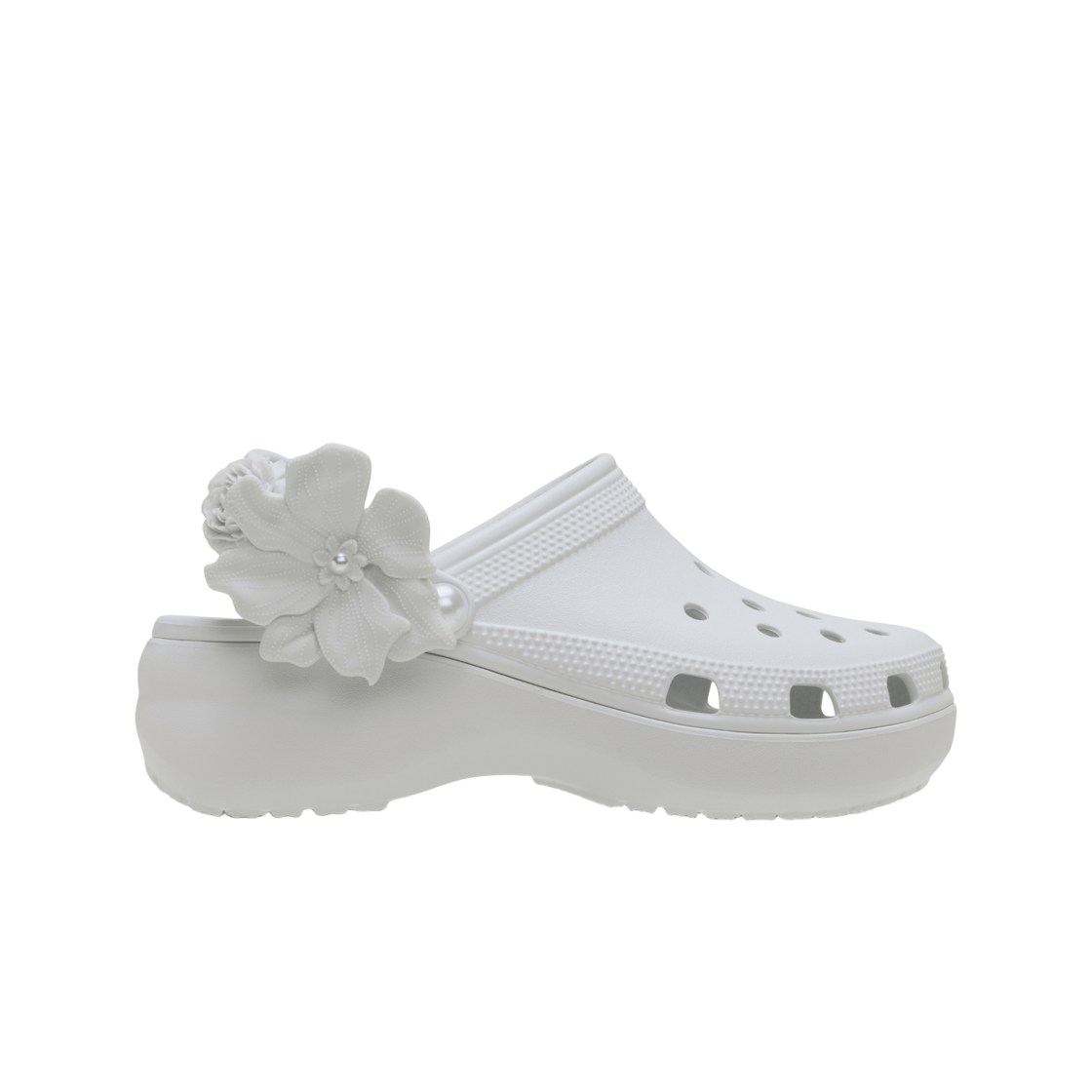 (W) 크록스 클래식 플랫폼 부케 클로그 문라이트((W) Crocs Classic Platform Bouquet Clog Moonlight)