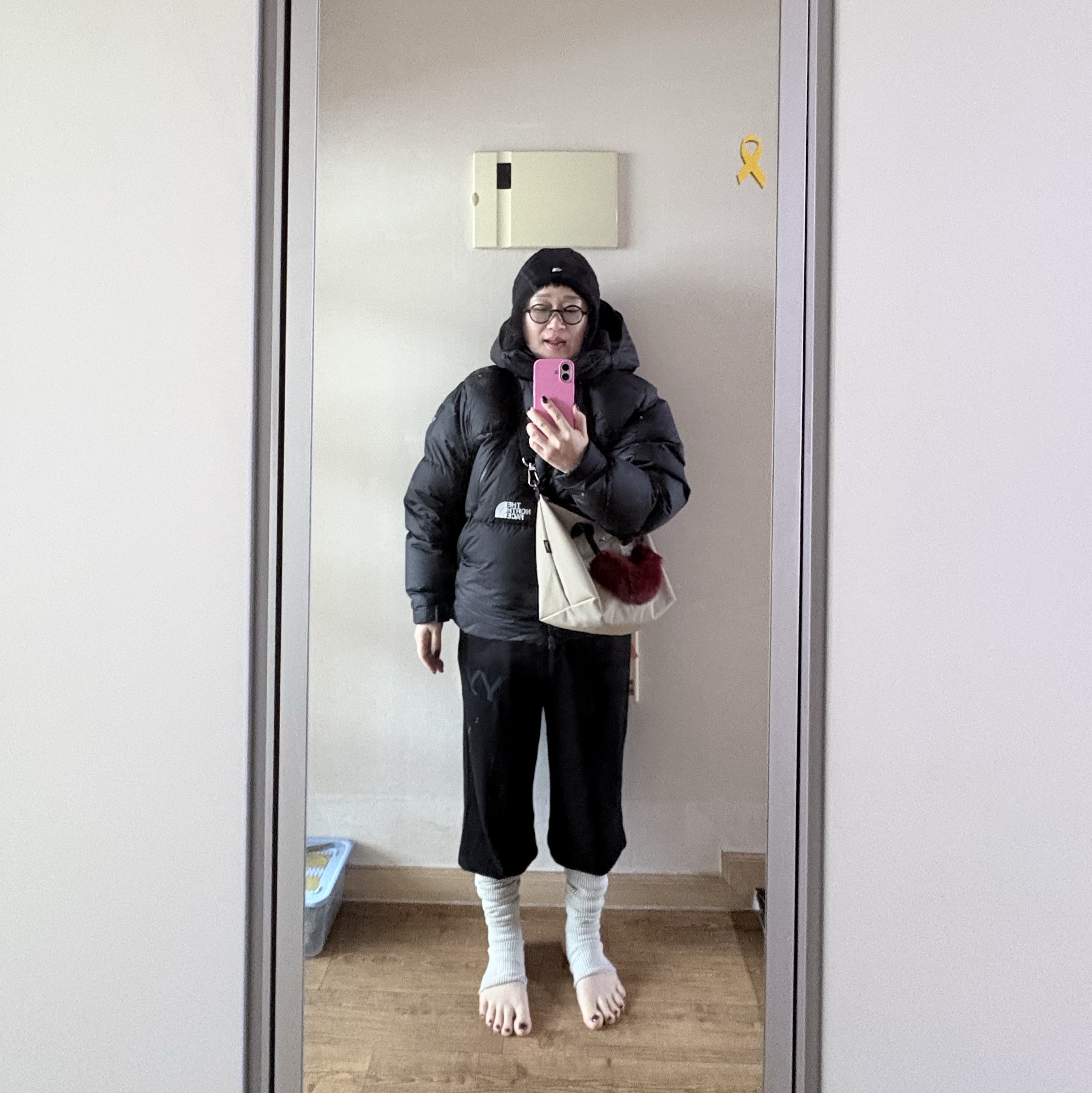 The North Face White Label Project Down Jacket RDS Black - 25FW 착용 스타일 - 1