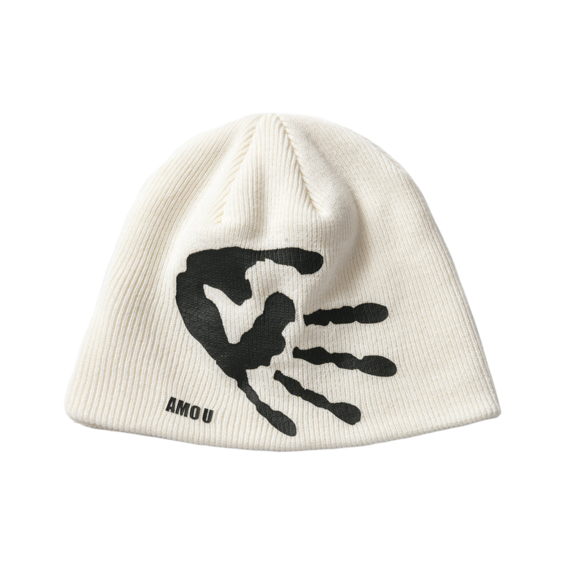 아모우 팜 사인 비니 화이트(AMOU Palm Sign Beanie White)