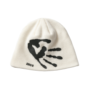 AMOU Palm Sign Beanie White
