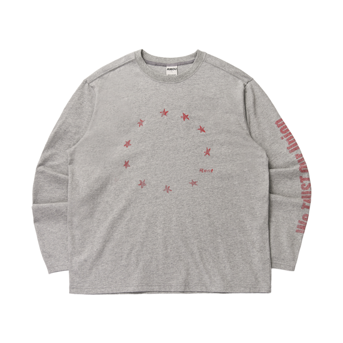 아모우 스타 서클 롱슬리브 그레이(AMOU Star Circle Long Sleeve Gray)