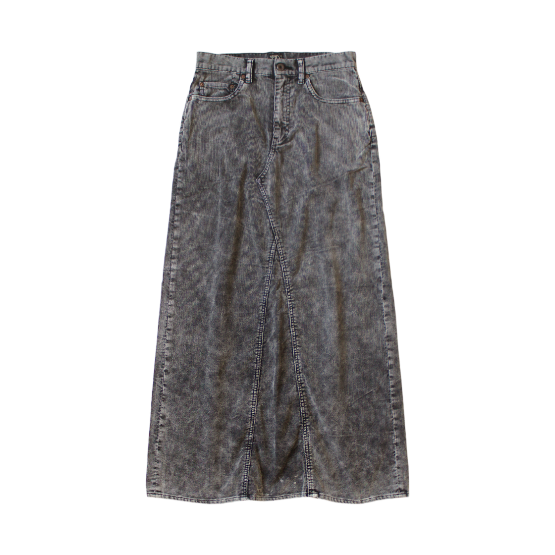 K2509SK089 Kapital 14W Corduroy Pencil Skirt Dirty Dyed Black