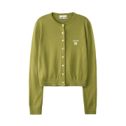 [사은품 증정] SATUR W Loren Basic Crewneck Fine Cardigan Olive Green
