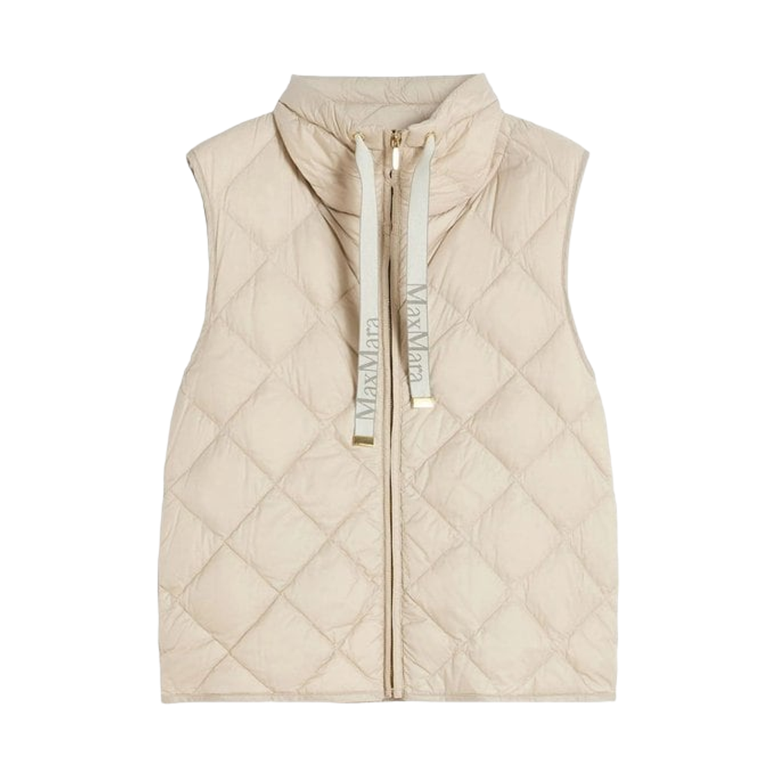 TREGIC-031 (W) Max Mara The Cube Tregic Water-Repellent Canvas Short Gilet Natural