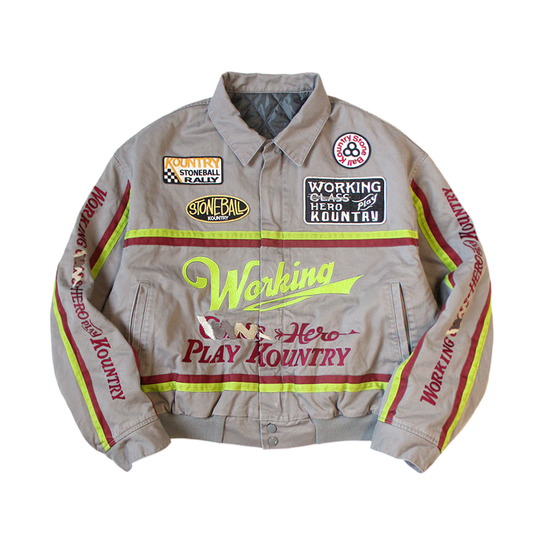 K2512LJ815 Kapital Chino Ad Racing Drizzler Jacket Gray