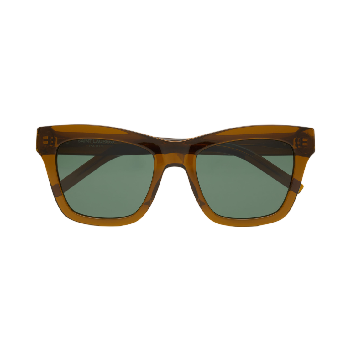 862891-Y9956-2505 (W) Saint Laurent SL M156 Transparent Cognac Brown Green