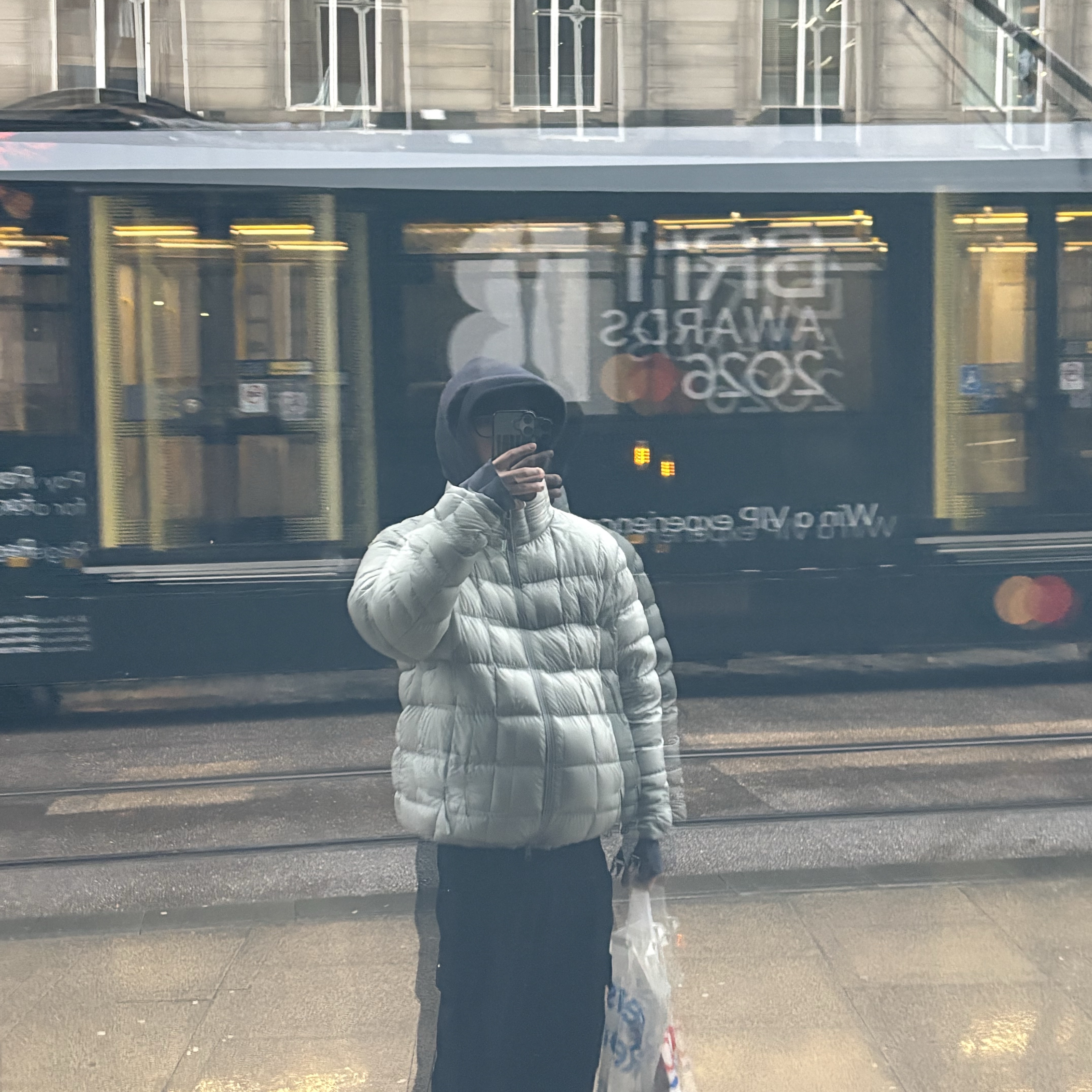 999Humanity Modular Light Goose Puffer Light Grey 착용 스타일