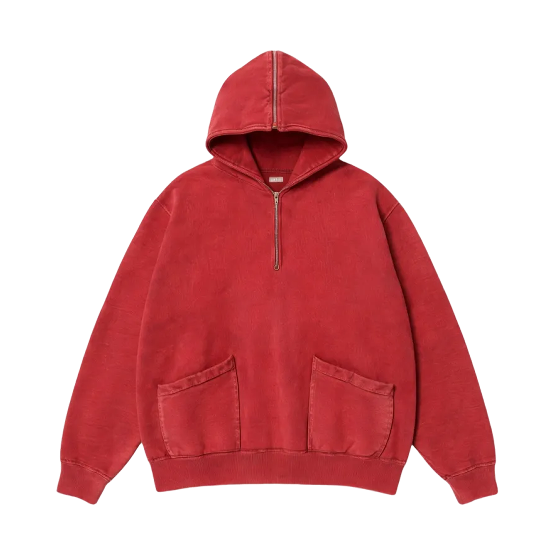 아프레쎄 빈티지 세일러 후드 하프 집 스웨트셔츠 레드 - 26SS(A.Presse Vintage Sailor Hood Half Zip Sweatshirt Red - 26SS)