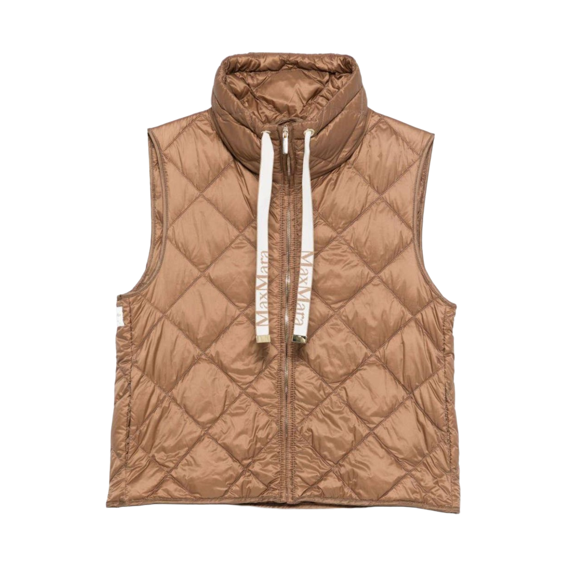 TREGIC-051 (W) Max Mara The Cube Tregic Water-Repellent Canvas Short Gilet Camel