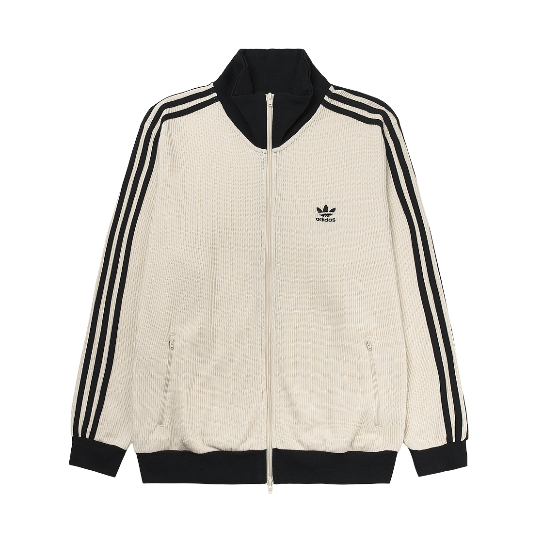 아디다스 아디컬러 클래식 와플 베켄바우어 트랙 자켓 원더 화이트 - US 사이즈(Adidas Adicolor Classic Waffle Beckenbauer Track Jacket Wonder White - US Sizing)