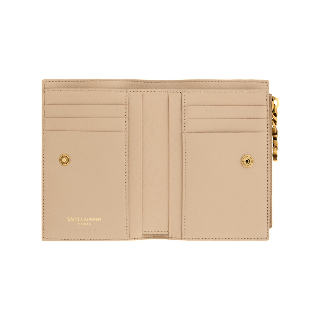 생로랑 카산드라 비쥬 바이폴드 월렛 램스킨 클리어 베이지(Saint Laurent Cassandre Bijou Bi-Fold Wallet in Lambskin Clear Beige) - 2