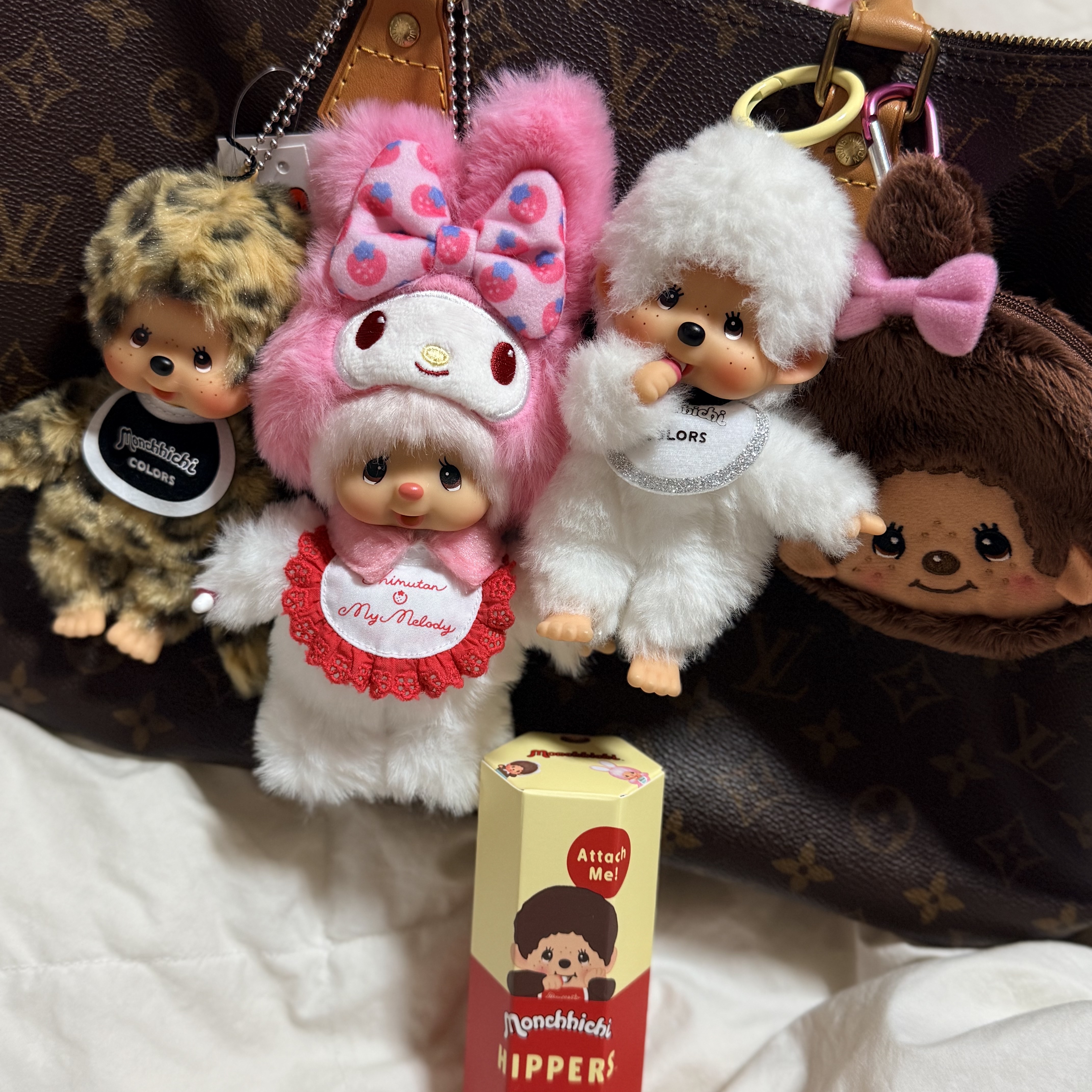 Monchhichi Colors Keychain Leopard Print 착용 스타일 - 3