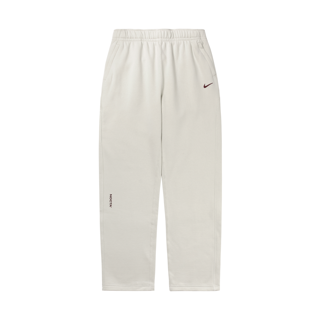FZ4676-104 Nike x Drake Nocta Fleece CS Open Hem Sweatpants Light Orewood Brown Team Red (FZ4676-104)
