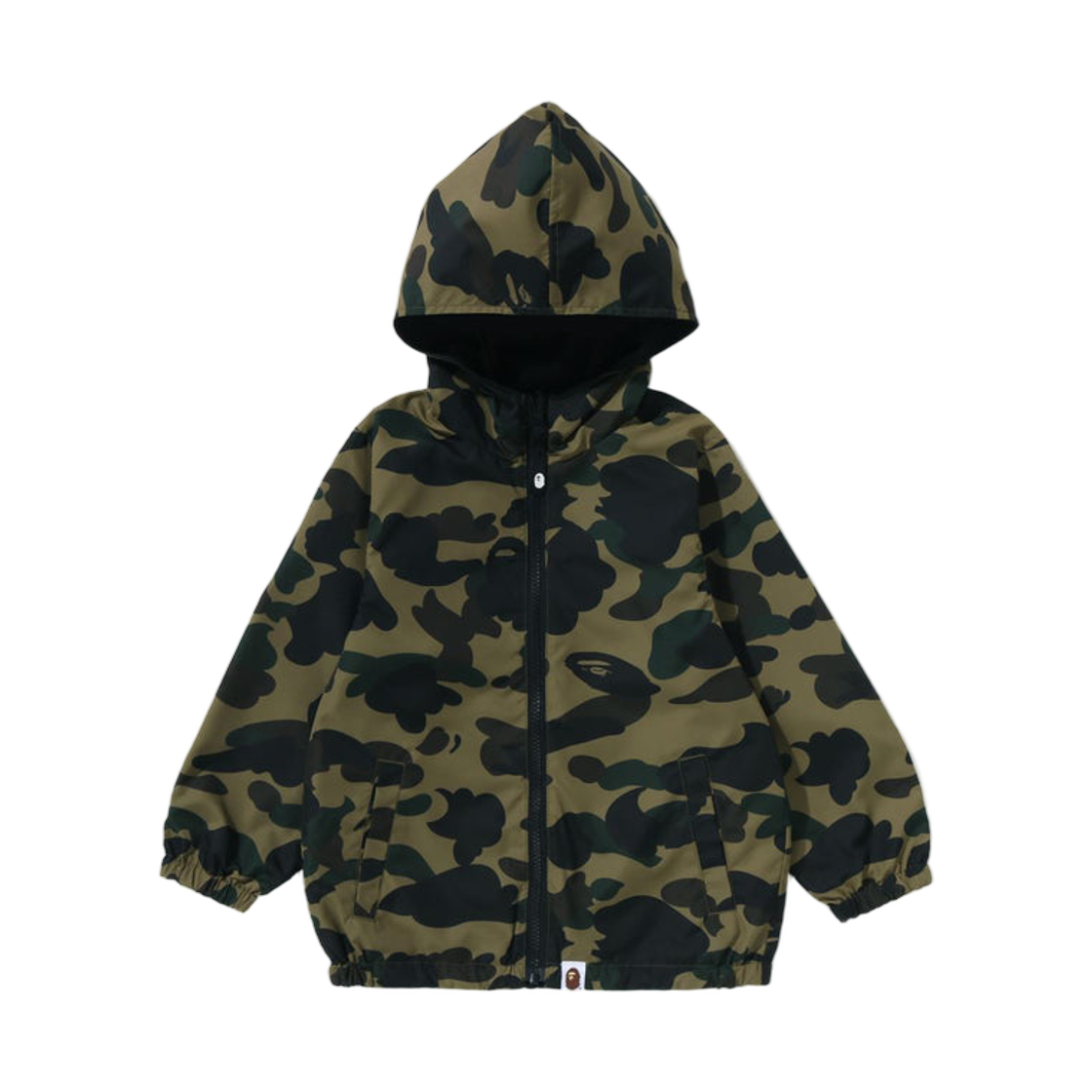(키즈) 베이프 퍼스트 카모 리버시블 후드 자켓 그린((Kids) BAPE 1st Camo Reversible Hoodie Jacket Green) - 1
