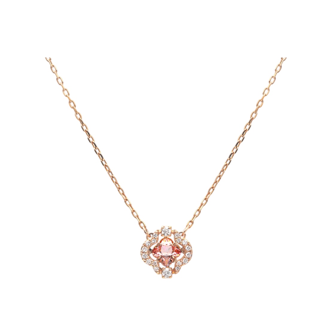 5514488 [15% 쿠폰] (W) Swarovski Sparkling Dance Necklace Pink Rose Gold Plated