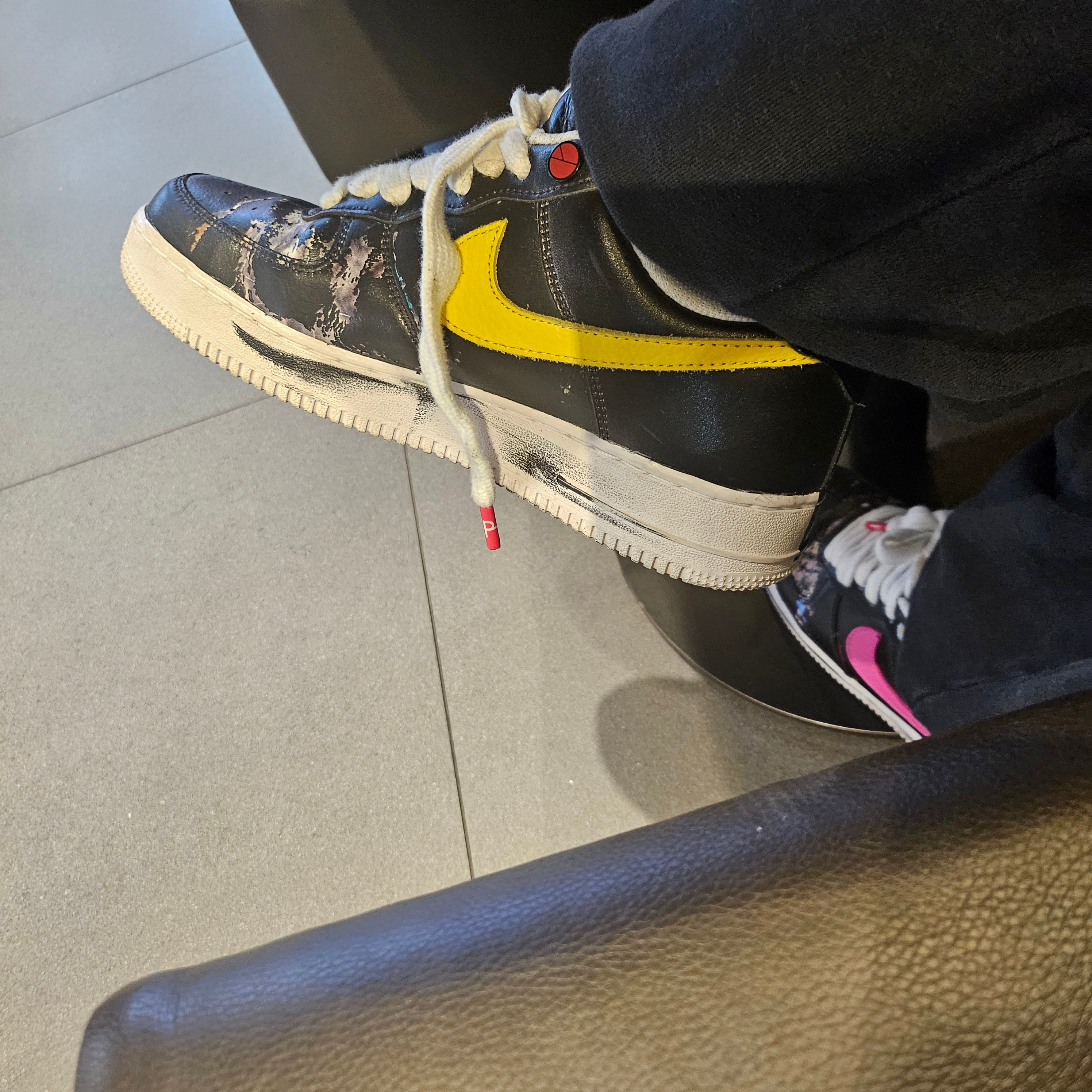 Nike x Peaceminusone Air Force 1 Low Para-Noise 3.0 Black and Multicolor 착용 스타일