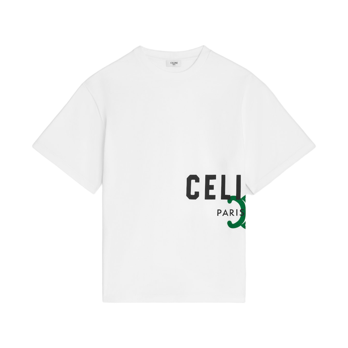 셀린느 코튼 저지 티셔츠 옵틱 화이트 블랙(Celine Cotton Jersey T-Shirt Optic White Black)